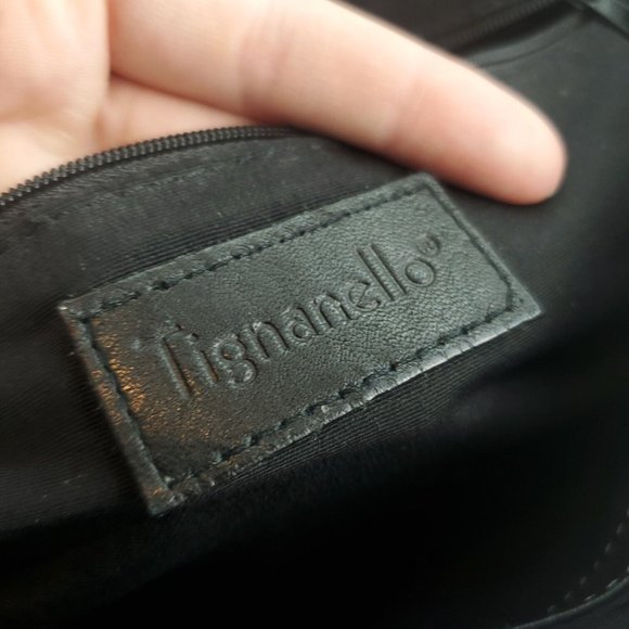 Tignanello Womens Black Leather Double Handles Buckle Straps Shoulder Bag - Picture 10 of 14